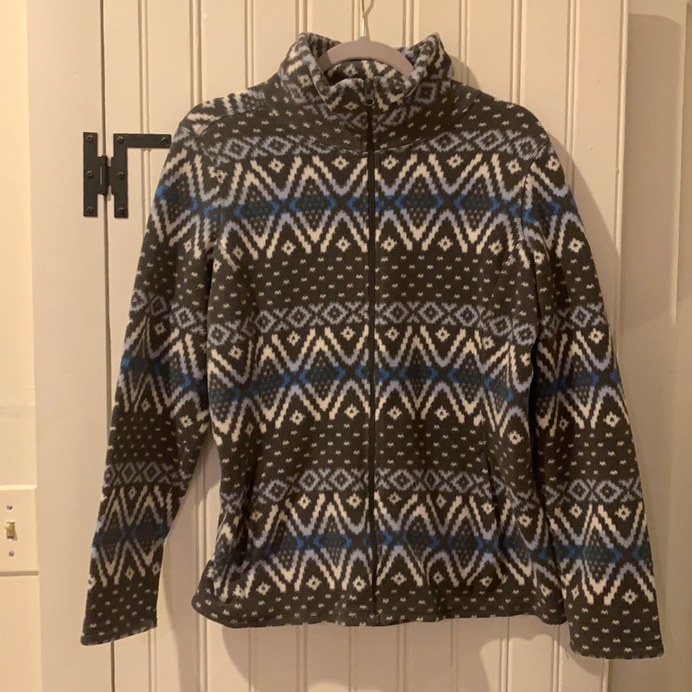 old navy patterned fleece zip up